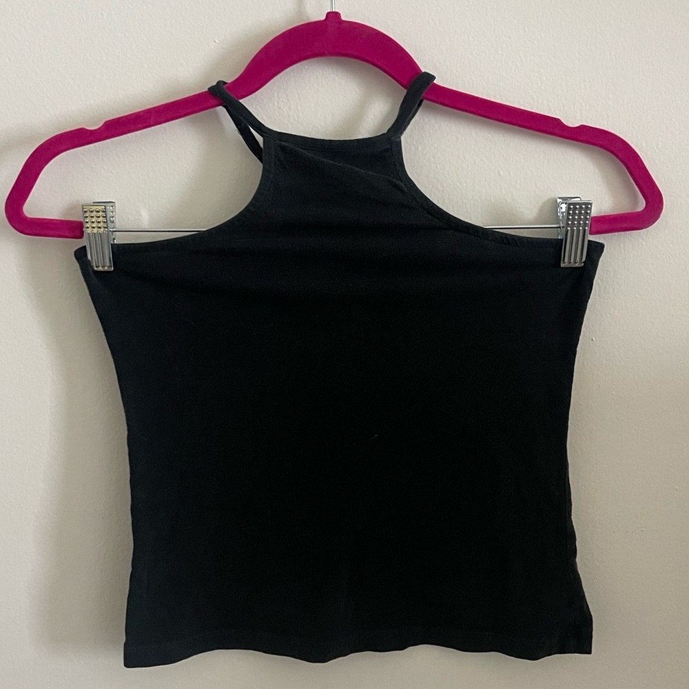 2 Brandy Melvillle black razorback cropped tank tops.